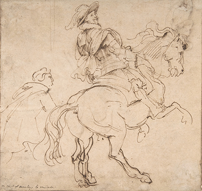 Portrait Study of a Man on Horseback with his Groom Anthony van Dyck